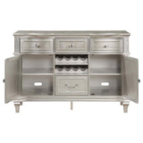 Evangeline - 4-Drawer Sideboard Server With Faux Diamond Trim - Silver Oak