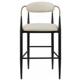 Tina - Metal Pub Height Bar Stool With Upholstered Back And Seat (Set of 2)