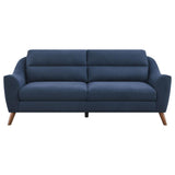 Gano - Sloped Arm Upholstered Sofa - Navy Blue