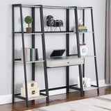 Pinckard - 3 Piece Ladder Desk Set - Gray Stone And Black