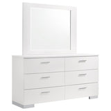 Felicity - 6-Drawer Dresser With Mirror - Glossy White