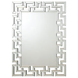 Forman - Interlocking Greek Frameless Wall Mirror - Silver