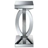 Amalia - Square Mirrored Acrylic Crystal Side End Table - Silver