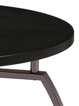 Dacre - Round End Table - Dark Gray And Black Nickel