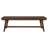 Reynolds - Rectangular Trestle Base Dining Bench - Brown Oak