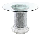 Ellie - Cylinder Pedestal Glass Top Dining Table