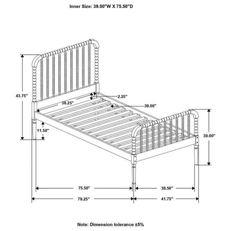 Jones - Twin Bed - White