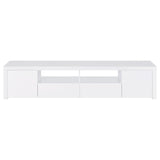 Jude - 2-Door 79" TV Stand With Drawers - White High Gloss