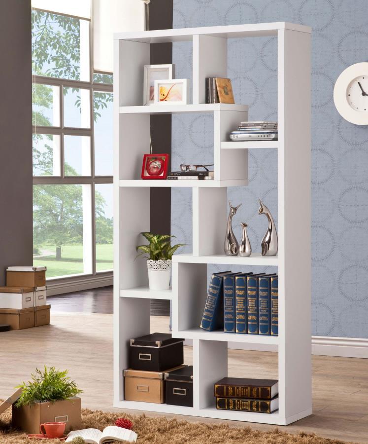 Theo - 10-Shelf Geometric Bookcase