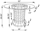 Ellie - Cylinder Pedestal Glass Top Dining Table