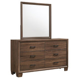 Brandon - 6-Drawer Dresser With Mirror - Medium Warm Brown