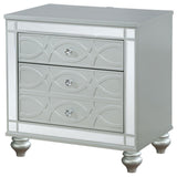 Gunnison - 2-Drawer Nightstand - Silver Metallic