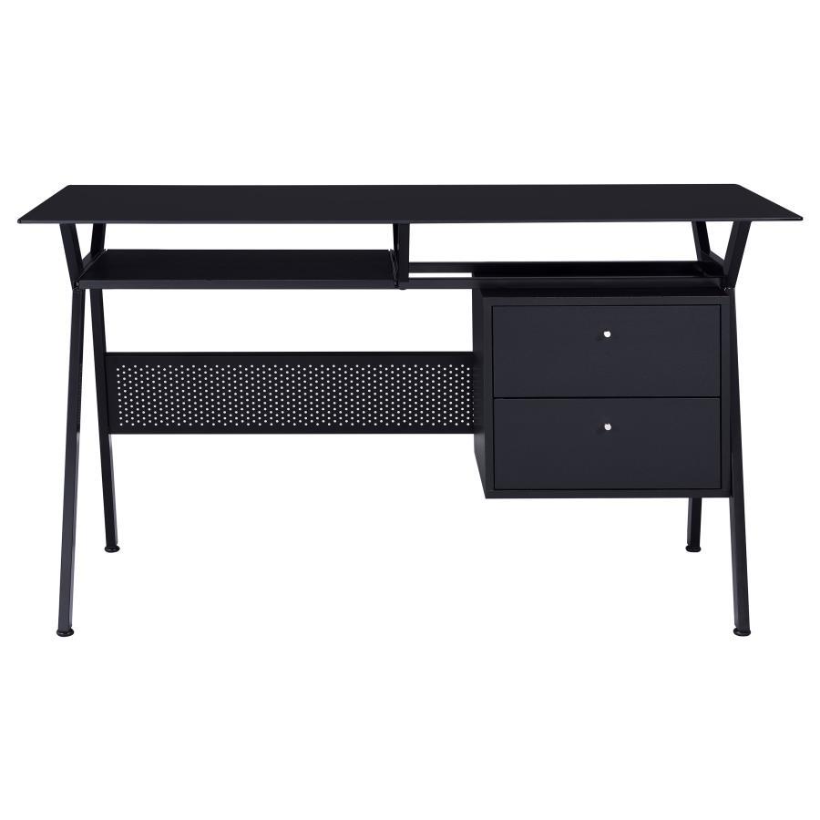 Weaving - 2-Drawer Computer Desk - Black