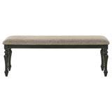 Bridget - Upholstered Dining Bench Stone And Sandthrough - Brown And Charcoal