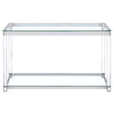 Anne - Acrylic Glass Top Entryway Sofa Console Table - Chrome