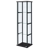 Cyclamen - 4-Shelf Glass Curio Cabinet - Black And Clear