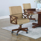 Marietta - Upholstered Game Chair - Tobacco And Tan