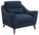 Gano - Sloped Arm Upholstered Chair - Navy Blue