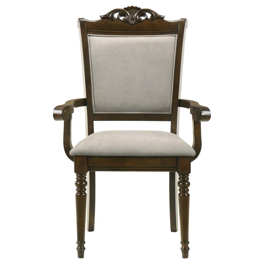 Willowbrook - Upholstered Dining Arm Chair (Set of 2) - Gray And Chestnut