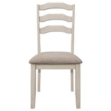 Ronnie - Ladder Back Padded Seat Dining Side Chair (Set of 2) - Khaki And Rustic Cream