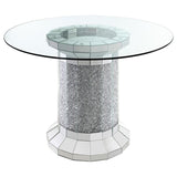 Ellie - Cylinder Pedestal Glass Top Dining Table