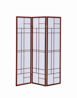 Katerina - 3-Panel Room Divider Folding Shoji Screen - Cherry