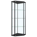 Zenobia - Glass Shelf Curio Cabinet - Clear And Black