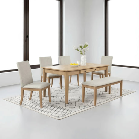 Natural Wood Dining Set with Extension | Tampa, Orlando & Fort Myers Store | $1,099