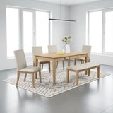 Natural Wood Dining Set with Extension | Tampa, Orlando & Fort Myers Store | $1,099