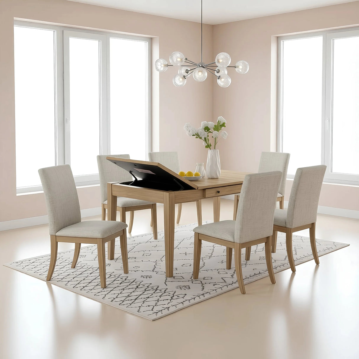 Natural Wood Dining Set with Extension | Tampa, Orlando & Fort Myers Store | $1,099