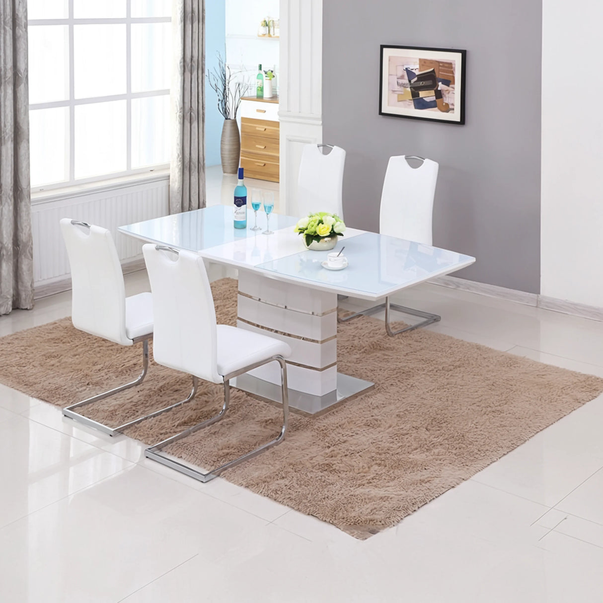 Glissand High Gloss Dining Set | Furniture Store in Tampa, Orlando & Fort Myers | $999