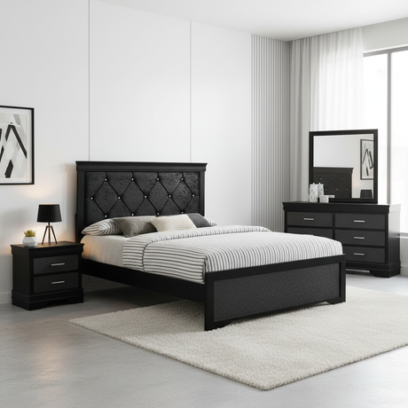 Amalia Black or White Bedroom Set | Tampa, Orlando & Fort Myers | 4-Piece Set