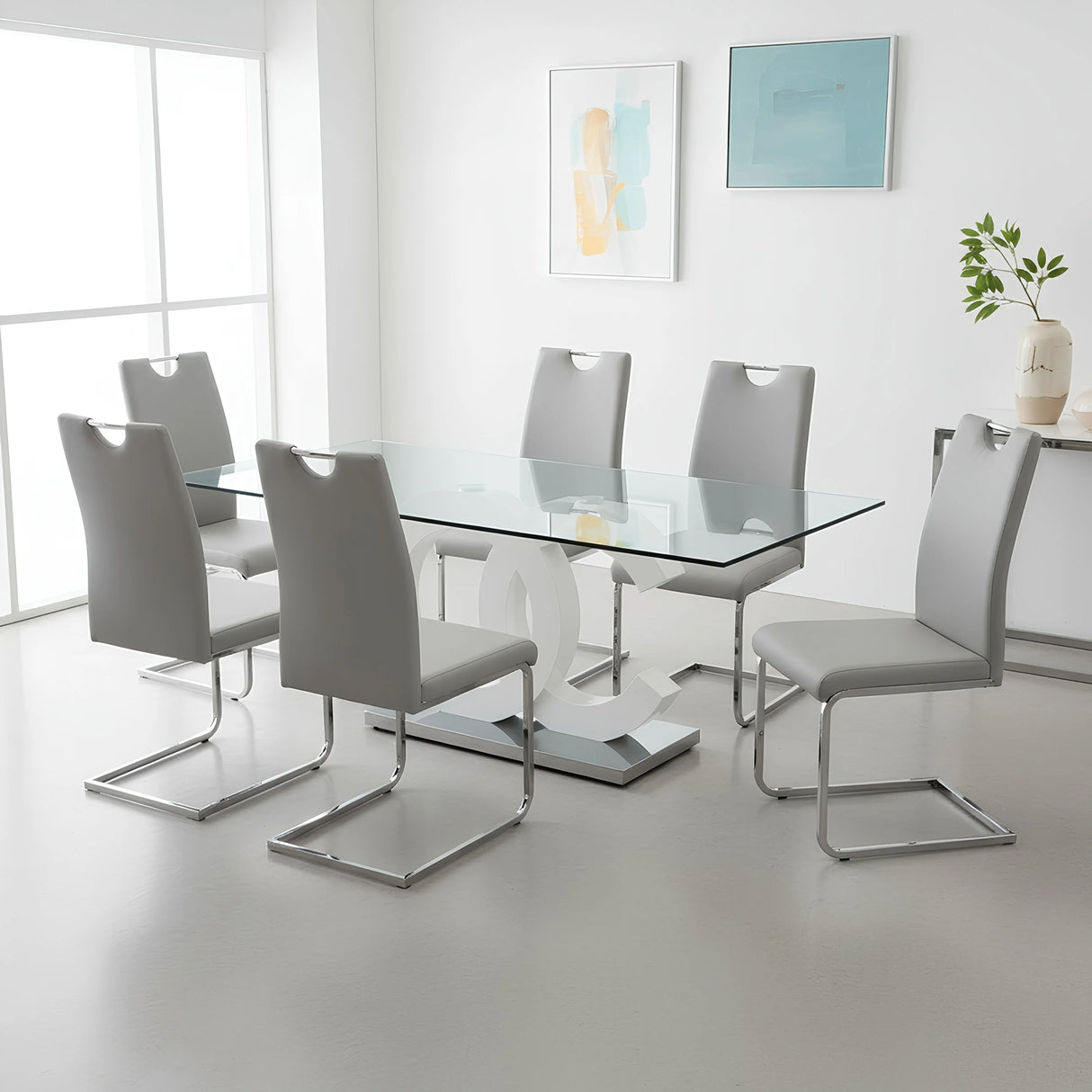 Brunella Modern Glass Dining Set | Tampa, Orlando & Fort Myers | From $999
