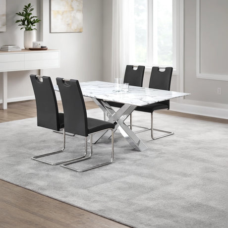 Modern White, Black & Silver Dining Set | Furniture Store in Tampa, Orlando & Fort Myers | $1,199