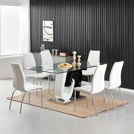 Aura Modern Dining Set in Black or White | Tampa, Orlando & Fort Myers Store | From $999