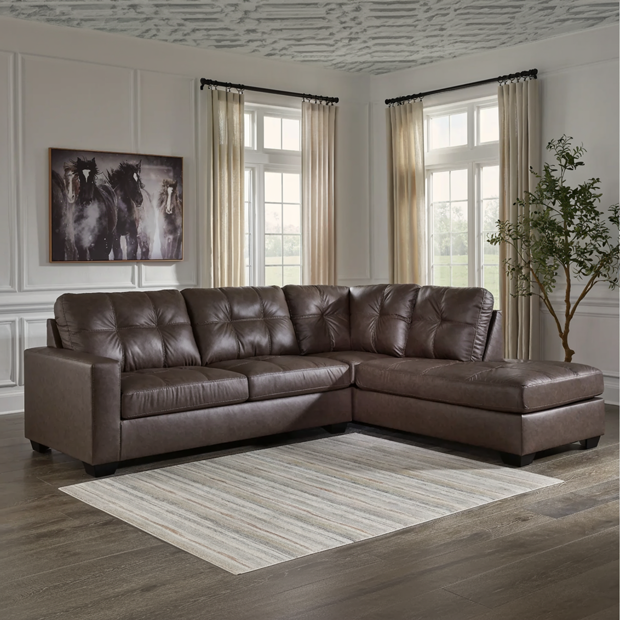 Barlin Mills Sectional with Chaise - Tampa Furniture Store