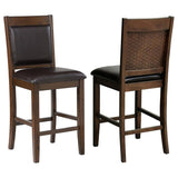 Dewey - Upholstered Counter Height Chairs With Footrest (Set of 2) - Brown And Walnut