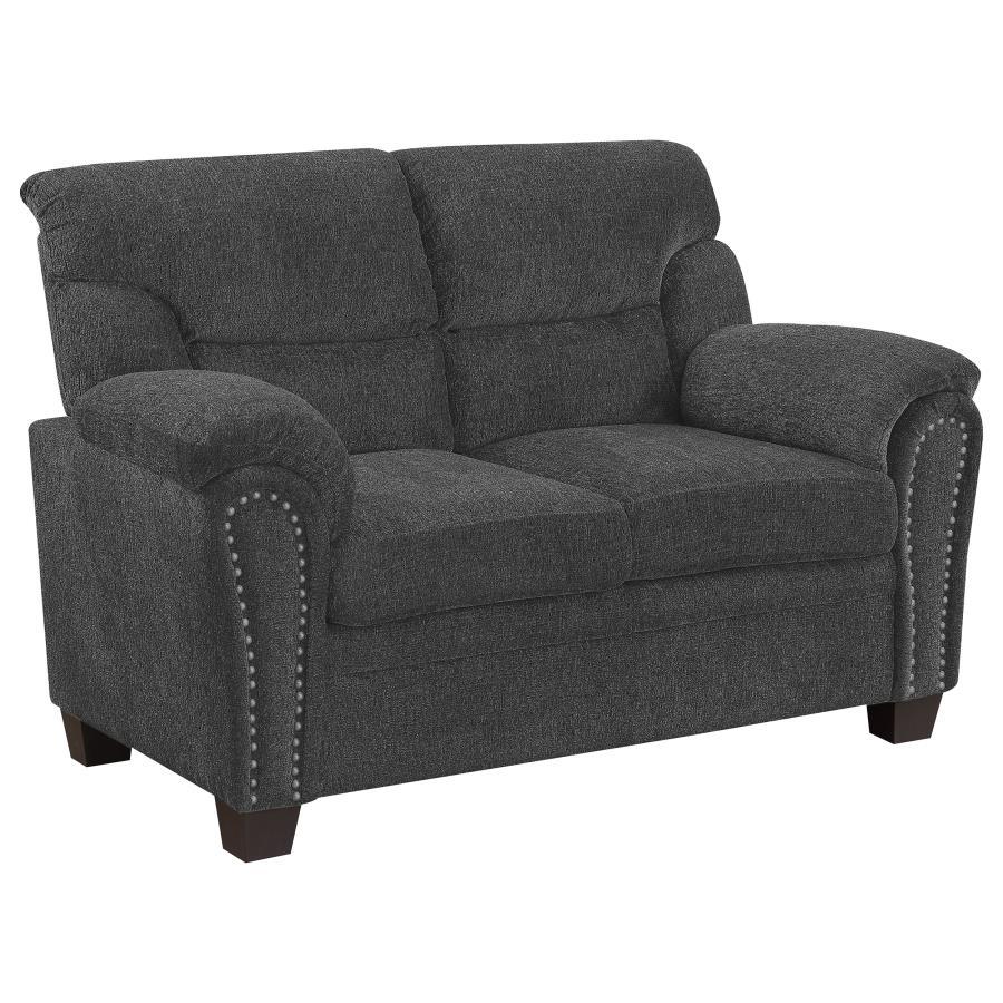 Clemintine - Upholstered Loveseat with Nailhead Trim