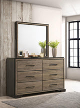 Baker - 6-Drawer Dresser With Mirror - Brown And Light Taupe