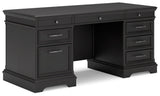 Beckincreek - Black - Home Office Pedestal Desk