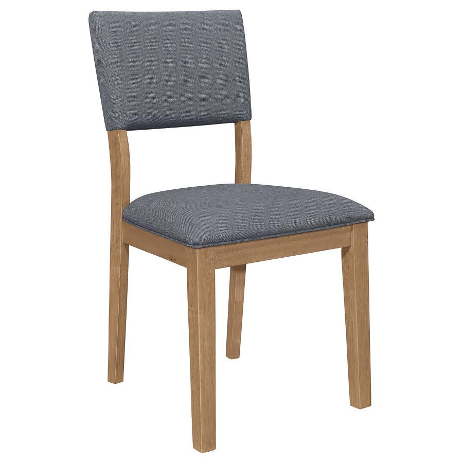 Sharon - Open Back Padded Upholstered Dining Side Chair (Set of 2) - Blue And Brown