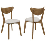 Kersey - Dining Side Chairs With Curved Backs (Set of 2) - Beige And Chestnut