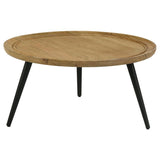 Zoe - Round Coffee Table With Trio Legs - Natural And Black