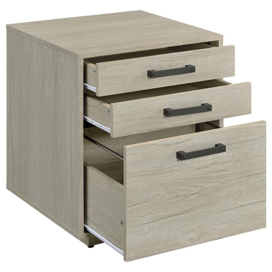 Loomis - 3-Drawer Square File Cabinet - Whitewashed Gray