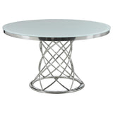 Irene - Round Glass Top Dining Table - Chrome