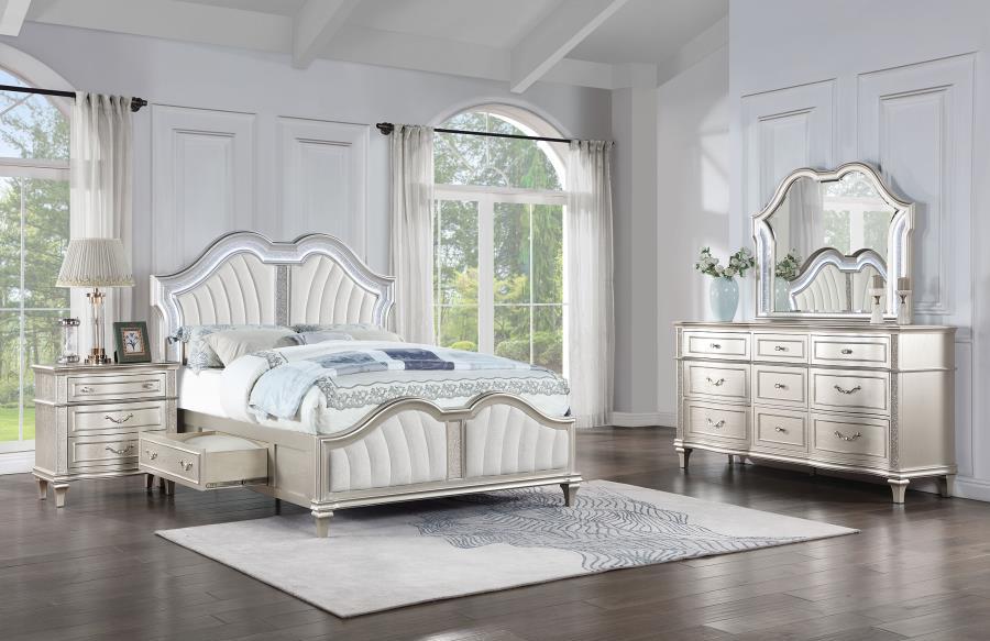 Veronica - Storage Bedroom Set With LED Headboard