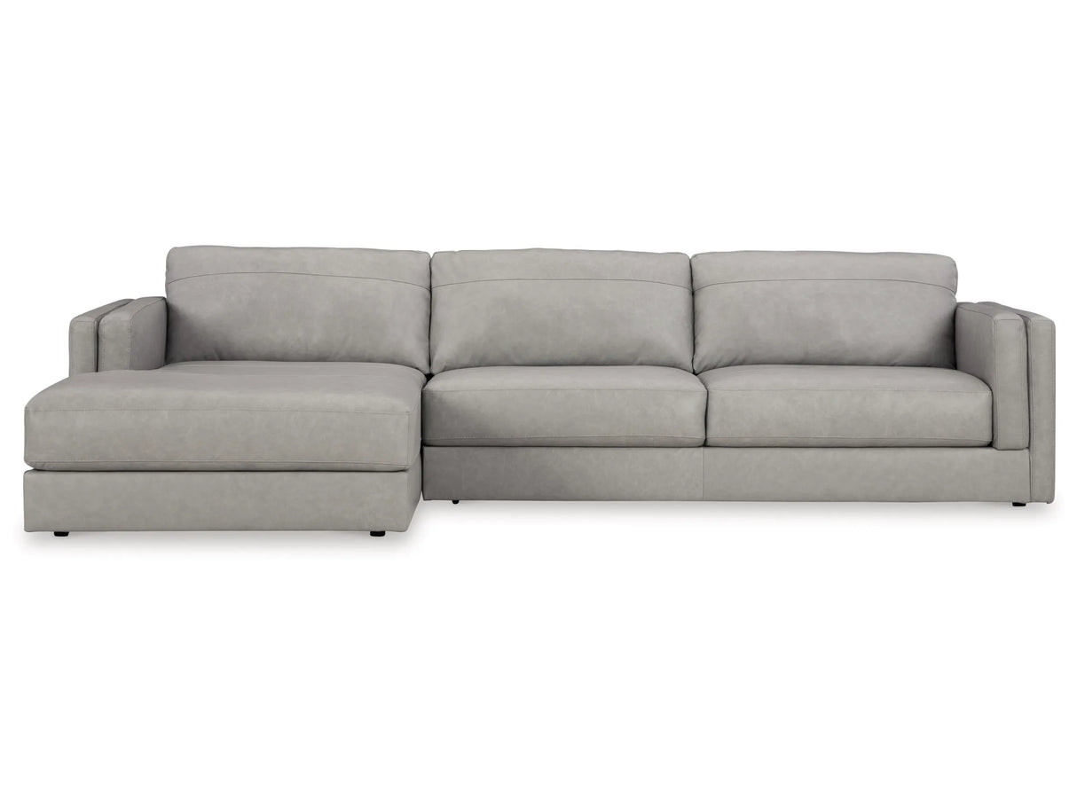 Amiata Leather Sectional with Chaise - Furniture Store