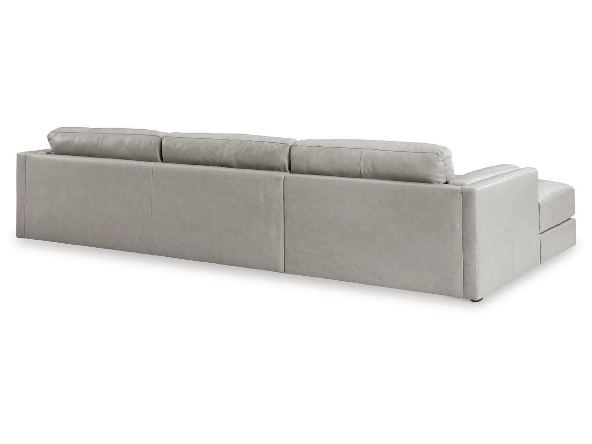 Amiata Leather Sectional with Chaise - Furniture Store