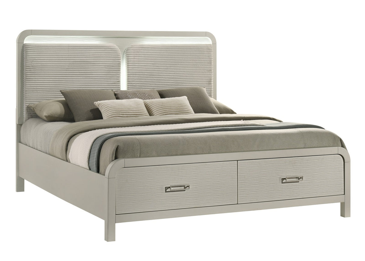 Aria Modern LED Bedroom Set in Beige | Tampa, Orlando & Fort Myers