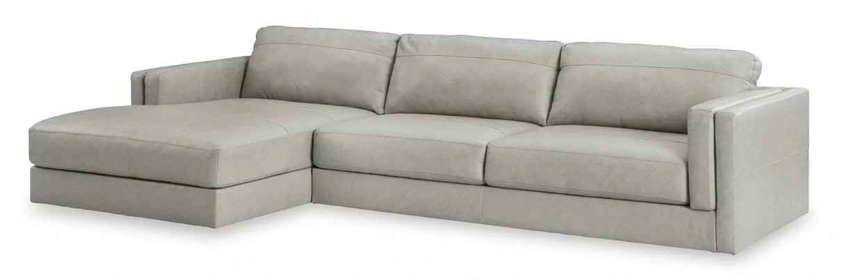 Amiata Leather Sectional with Chaise - Furniture Store